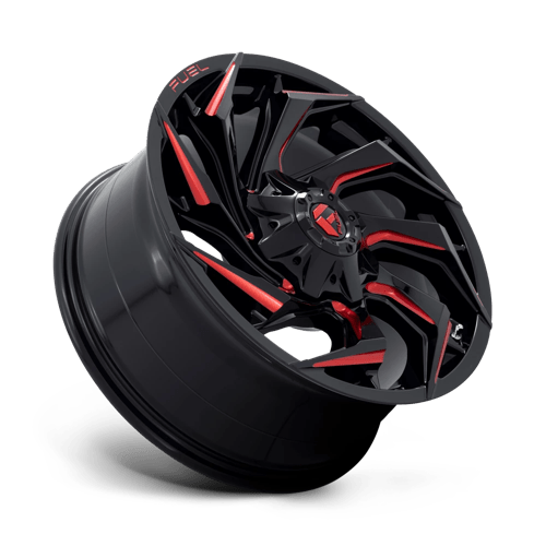 Fuel 1Pc D755 Reaction 20X9 +20 Gloss Black Milled W/ Red Tint