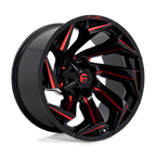 Fuel 1Pc D755 Reaction 22X12 -44 Gloss Black Milled W/ Red Tint