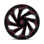 Fuel 1Pc D755 Reaction 22X12 -44 Gloss Black Milled W/ Red Tint