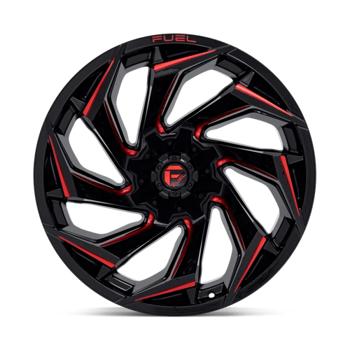Fuel 1Pc D755 Reaction 22X12 -44 Gloss Black Milled W/ Red Tint