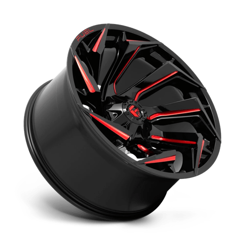 Fuel 1Pc D755 Reaction 24X12 -44 Gloss Black Milled W/ Red Tint