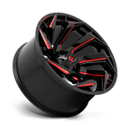 Fuel 1Pc D755 Reaction 24X12 -44 Gloss Black Milled W/ Red Tint