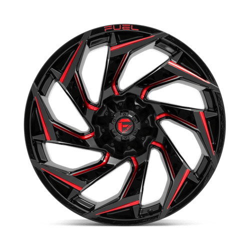 Fuel 1Pc D755 Reaction 24X12 -44 Gloss Black Milled W/ Red Tint