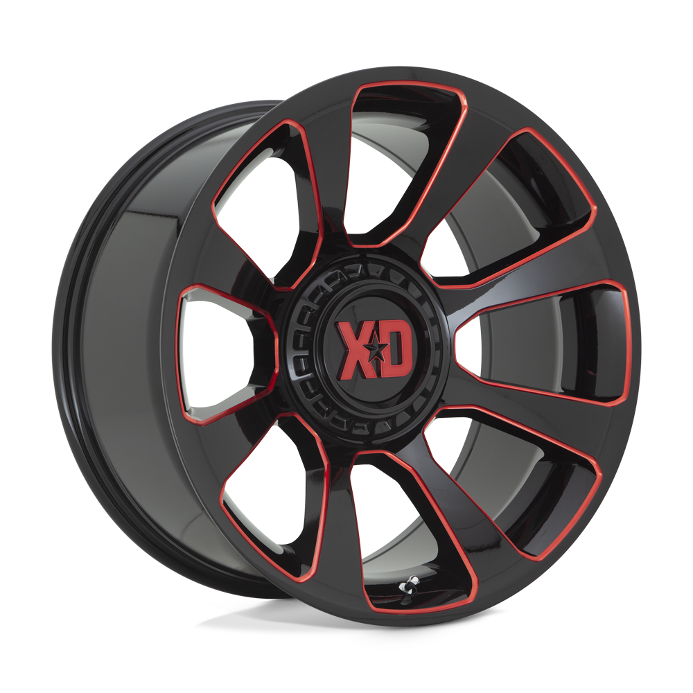 Xd Xd854 Reactor 20X10 -18 Gloss Black Milled W/ Red Tint