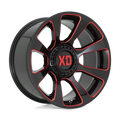 Xd Xd854 Reactor 20X10 -18 Gloss Black Milled W/ Red Tint
