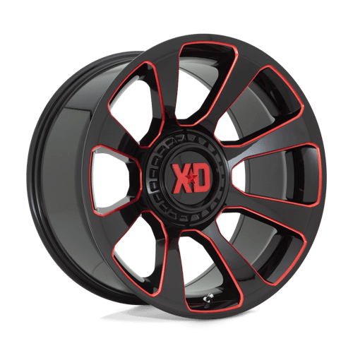 Xd Xd854 Reactor 20X10 -18 Gloss Black Milled W/ Red Tint
