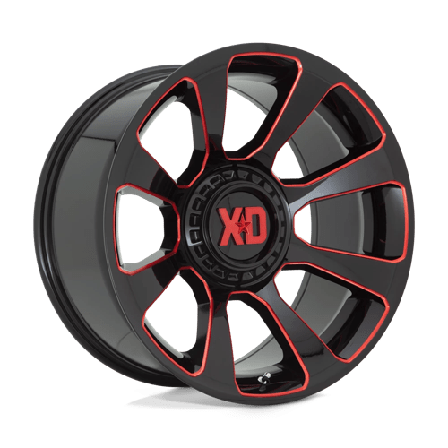 Xd Xd854 Reactor 20X10 -18 Gloss Black Milled W/ Red Tint