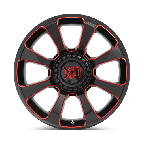 Xd Xd854 Reactor 20X10 -18 Gloss Black Milled W/ Red Tint