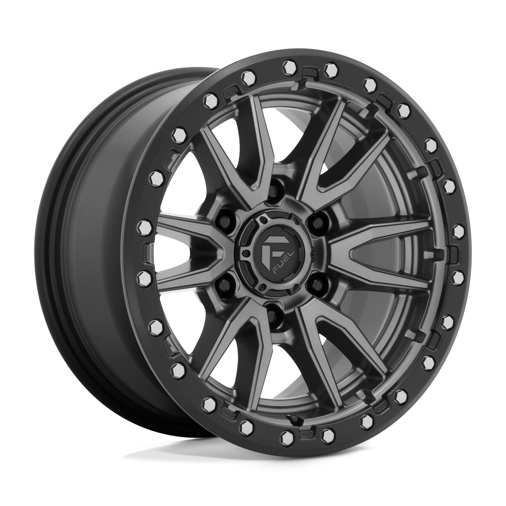 Fuel 1Pc D680 Rebel 18X9 +1 Matte Gunmetal Black Bead Ring