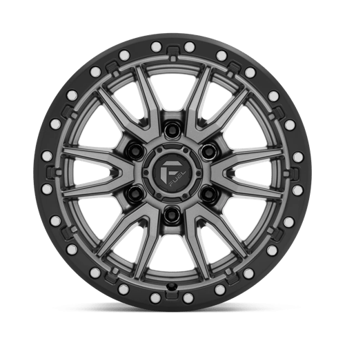 Fuel 1Pc D680 Rebel 16X8 +1 Matte Gunmetal Black Bead Ring