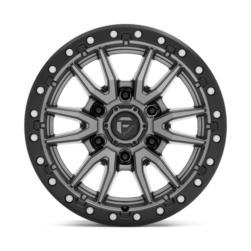 Fuel 1Pc D680 Rebel 18X9 +1 Matte Gunmetal Black Bead Ring