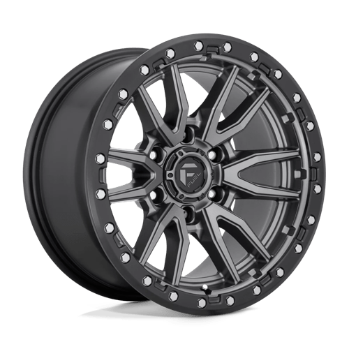 Fuel 1Pc D680 Rebel 18X9 +1 Matte Gunmetal Black Bead Ring