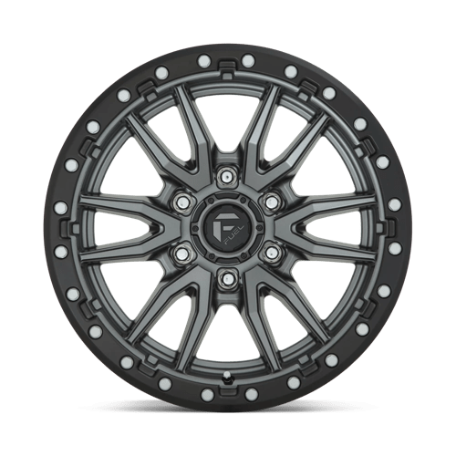 Fuel 1Pc D680 Rebel 18X9 +1 Matte Gunmetal Black Bead Ring