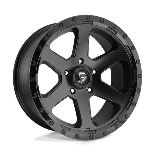 Fuel 1Pc D589 Ripper 17X9 +1 Matte Black Gloss Black Lip