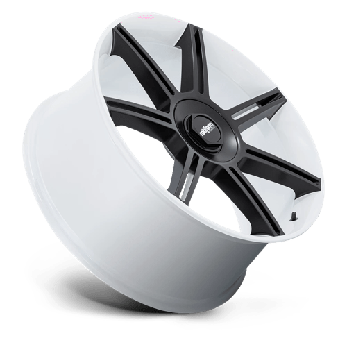 Rotiform Fra 22X12 +60 Gloss White W/ M-Black Spokes