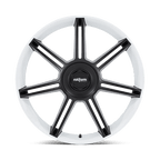 Rotiform Fra 22X12 +60 Gloss White W/ M-Black Spokes
