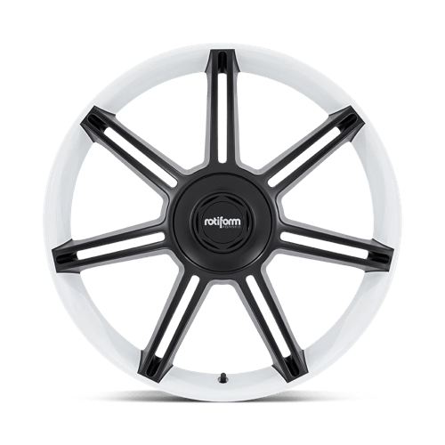 Rotiform Fra 22X12 +60 Gloss White W/ M-Black Spokes