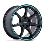 Rotiform Rc208 Bpu 18X8.5 +35 Gloss Black W/ Teal Stripe