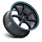 Rotiform Rc208 Bpu 19X9.5 +22 Gloss Black W/ Teal Stripe