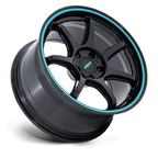 Rotiform Rc208 Bpu 19X10.5 +35 Gloss Black W/ Teal Stripe