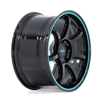 Rotiform Rc208 Bpu 19X8.5 +35 Gloss Black W/ Teal Stripe