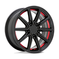 Ruff THROTTLE 18x8 +38 GLOSS BLACK W/ MACH RED LIP