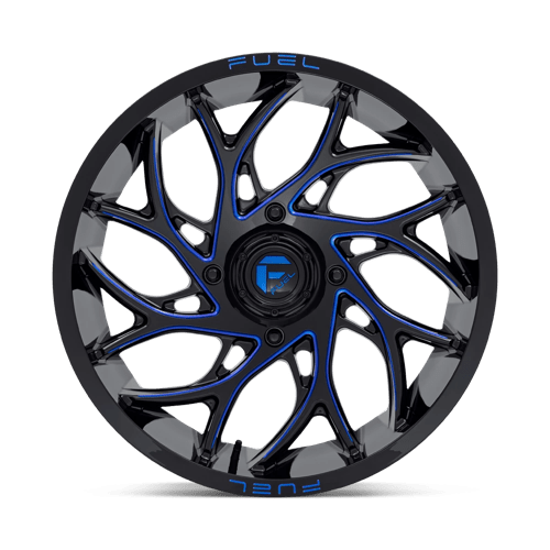 Fuel Utv D778 Runner Utv 18X7 +13 Gloss Black Milled Candy Blue