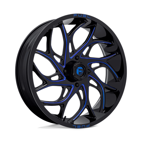Fuel Utv D778 Runner Utv 24X7 +13 Gloss Black Milled Candy Blue