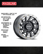 Raceline Wheels Squad 15X7 +38 Satin Black