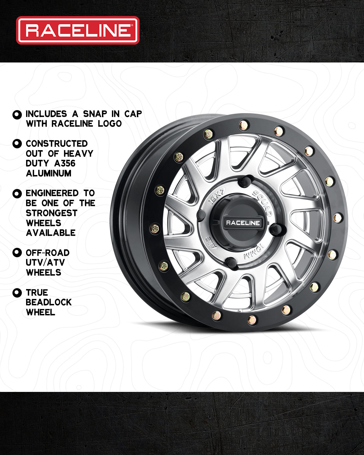 Raceline Wheels Squad Hyper 15X7 +10 Silver