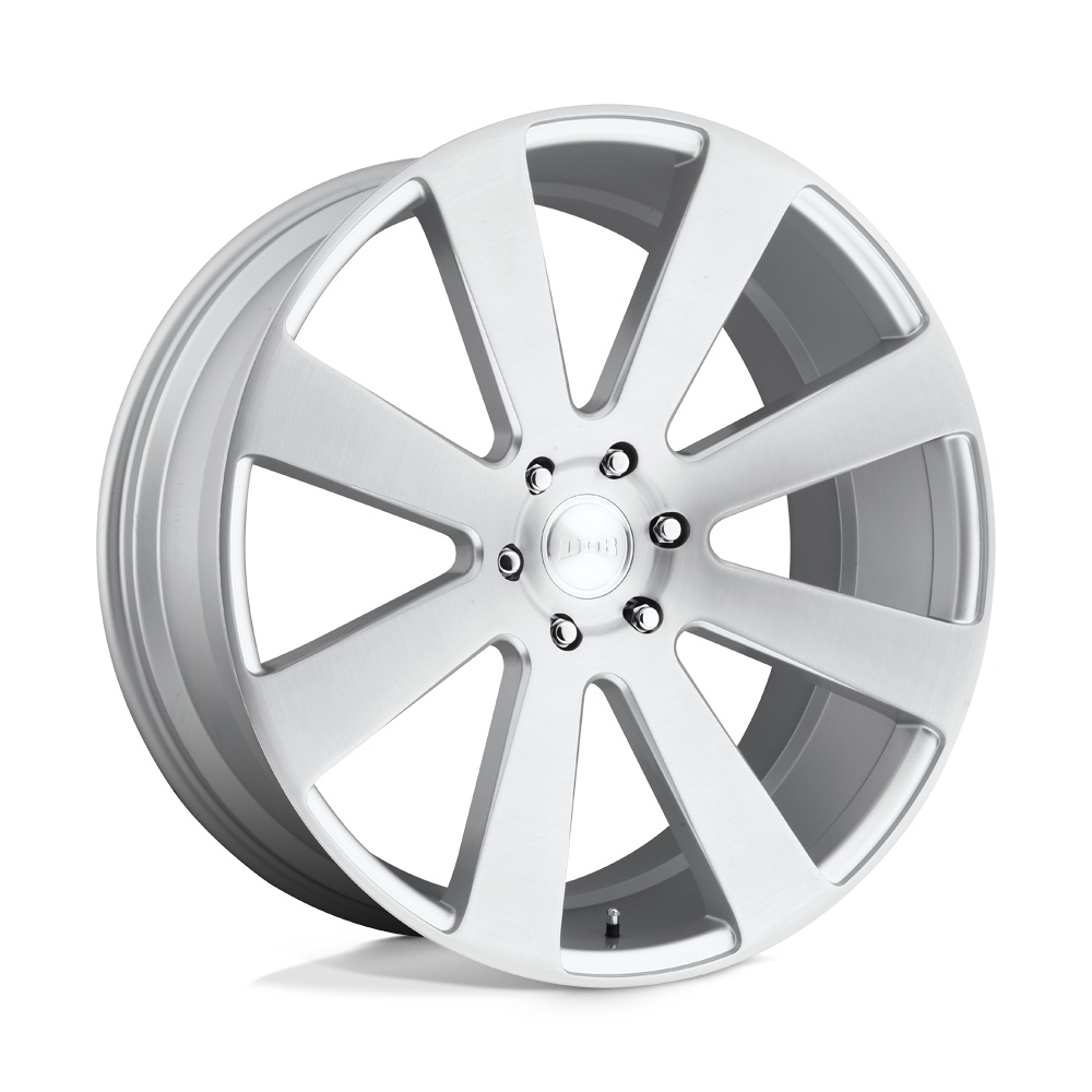 Dub 1Pc S213 8-Ball 24X10 +20 Gloss Silver Brushed