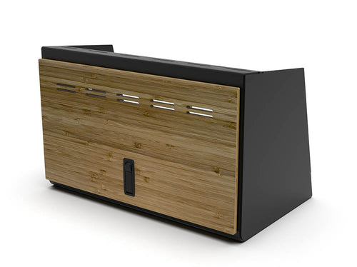 24" Upper Cabinet Grey - Black Door