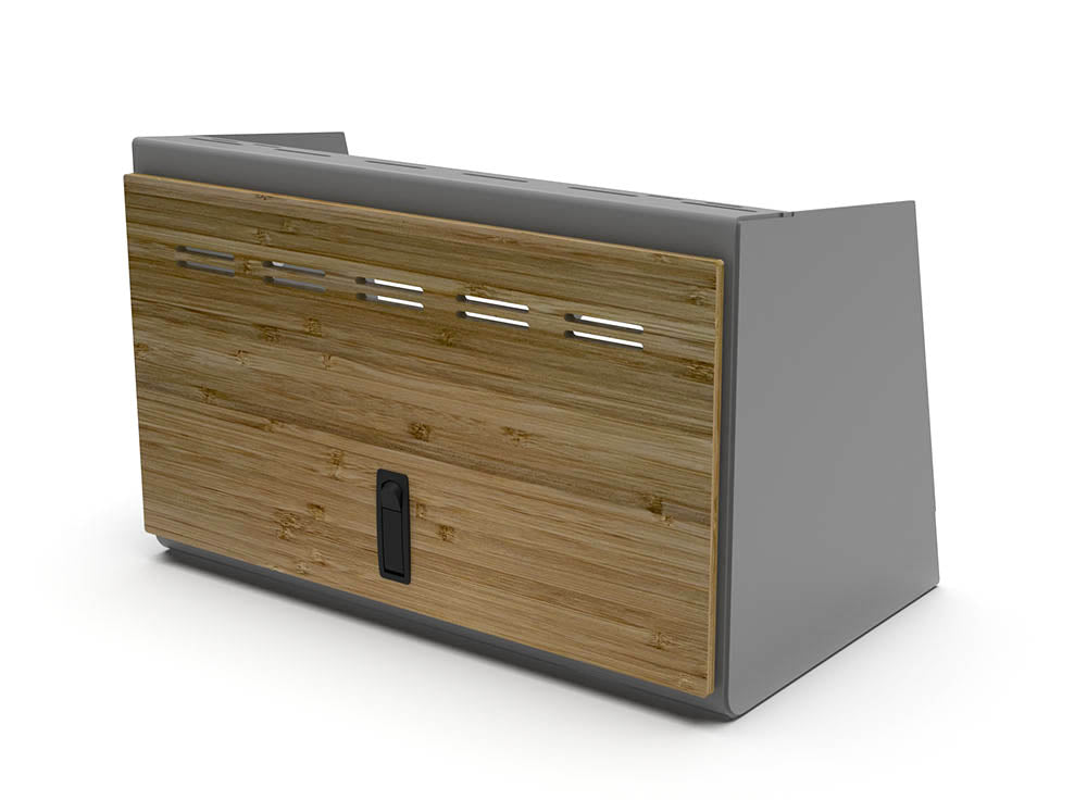 24" Upper Cabinet Grey - Black Door