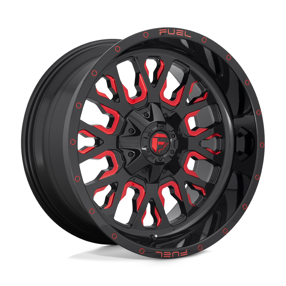Fuel 1Pc D612 Stroke 17X9 -12 Gloss Black Red Tinted Clear