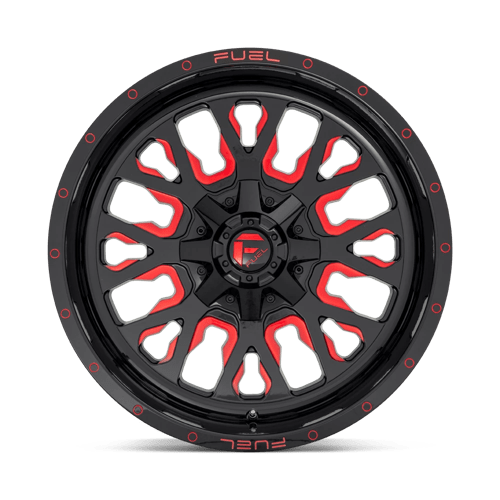 Fuel 1Pc D612 Stroke 20X9 +1 Gloss Black Red Tinted Clear