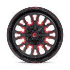 Fuel 1Pc D612 Stroke 17X9 -12 Gloss Black Red Tinted Clear
