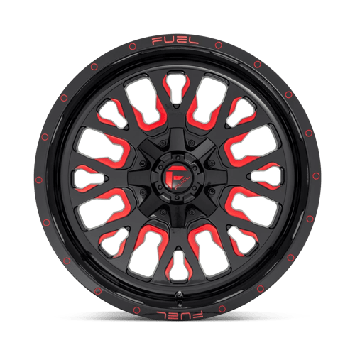 Fuel 1Pc D612 Stroke 18X9 -12 Gloss Black Red Tinted Clear