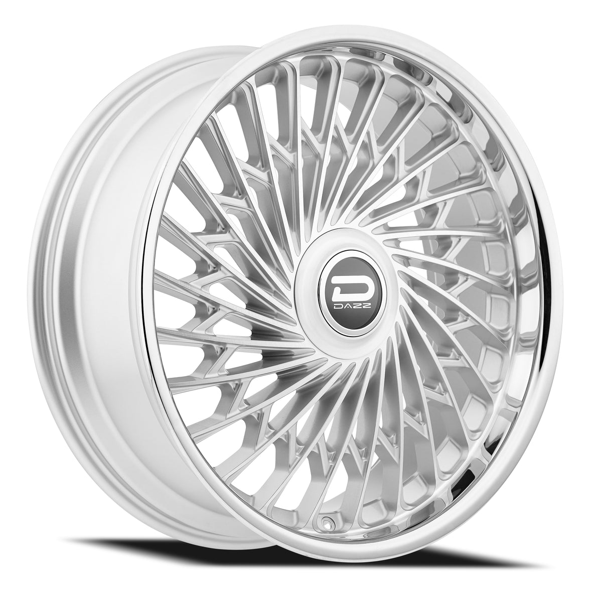 Dazz Seville 22X9 +25 Gloss Silver W/ Brushed / Chrome Stainless Steel Lip