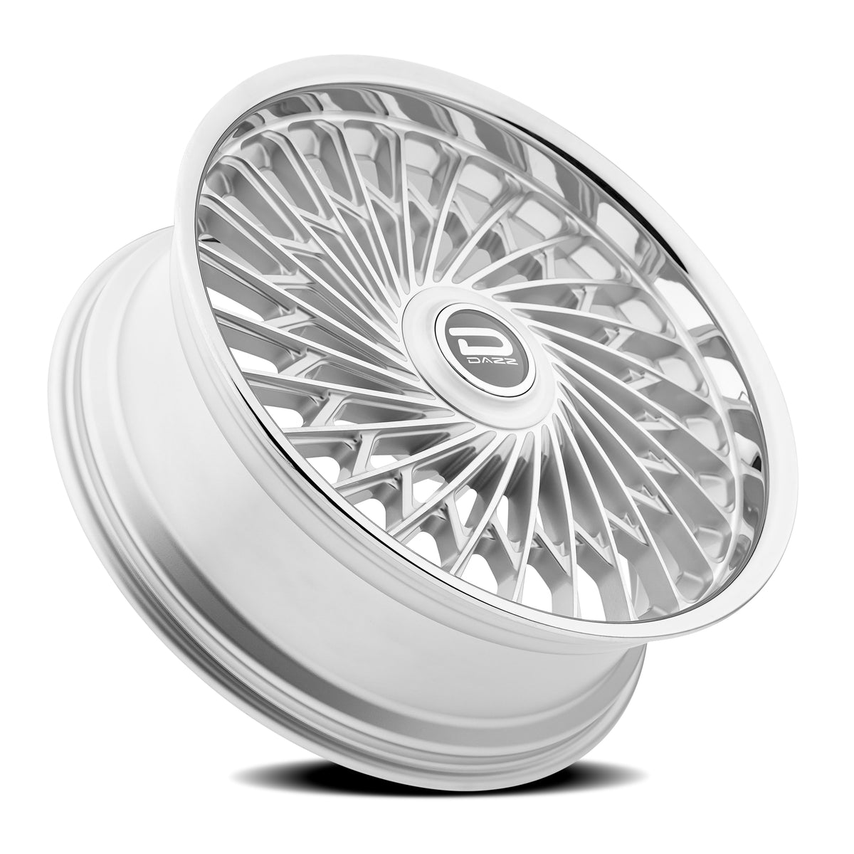 Dazz Seville 22X9 +25 Gloss Silver W/ Brushed / Chrome Stainless Steel Lip