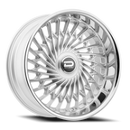 Dazz Seville 24X10 +0 Gloss Silver W/ Brushed / Chrome Stainless Steel Lip