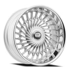 Dazz Seville 24X10 +0 Gloss Silver W/ Brushed / Chrome Stainless Steel Lip