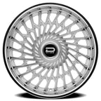 Dazz Seville 24X10 +0 Gloss Silver W/ Brushed / Chrome Stainless Steel Lip