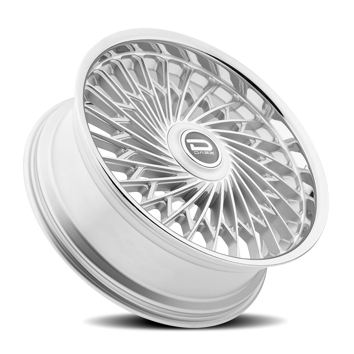 Dazz Seville 24X9 +0 Gloss Silver W/ Brushed / Chrome Stainless Steel Lip