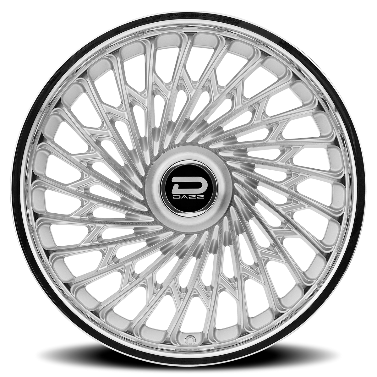 Dazz Seville 26X9 +0 Gloss Silver W/ Brushed / Chrome Stainless Steel Lip