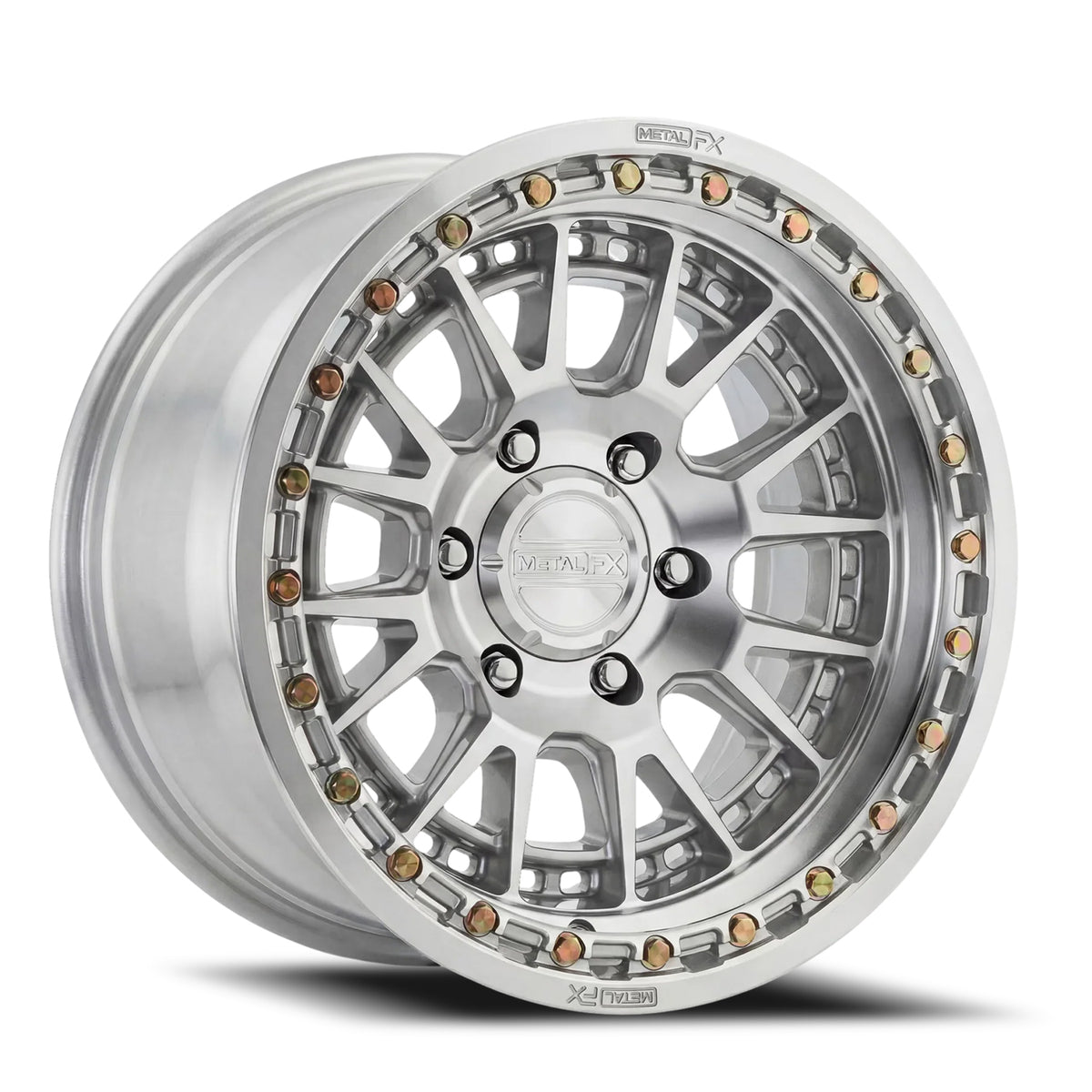 Metal-FX Slayer Truck 17X9 -12 Gloss Silver Machined