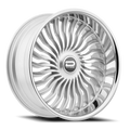 Dazz Snatch 24X10 +0 Gloss Silver W/ Brushed / Chrome Stainless Steel Lip