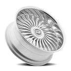 Dazz Snatch 24X10 +0 Gloss Silver W/ Brushed / Chrome Stainless Steel Lip