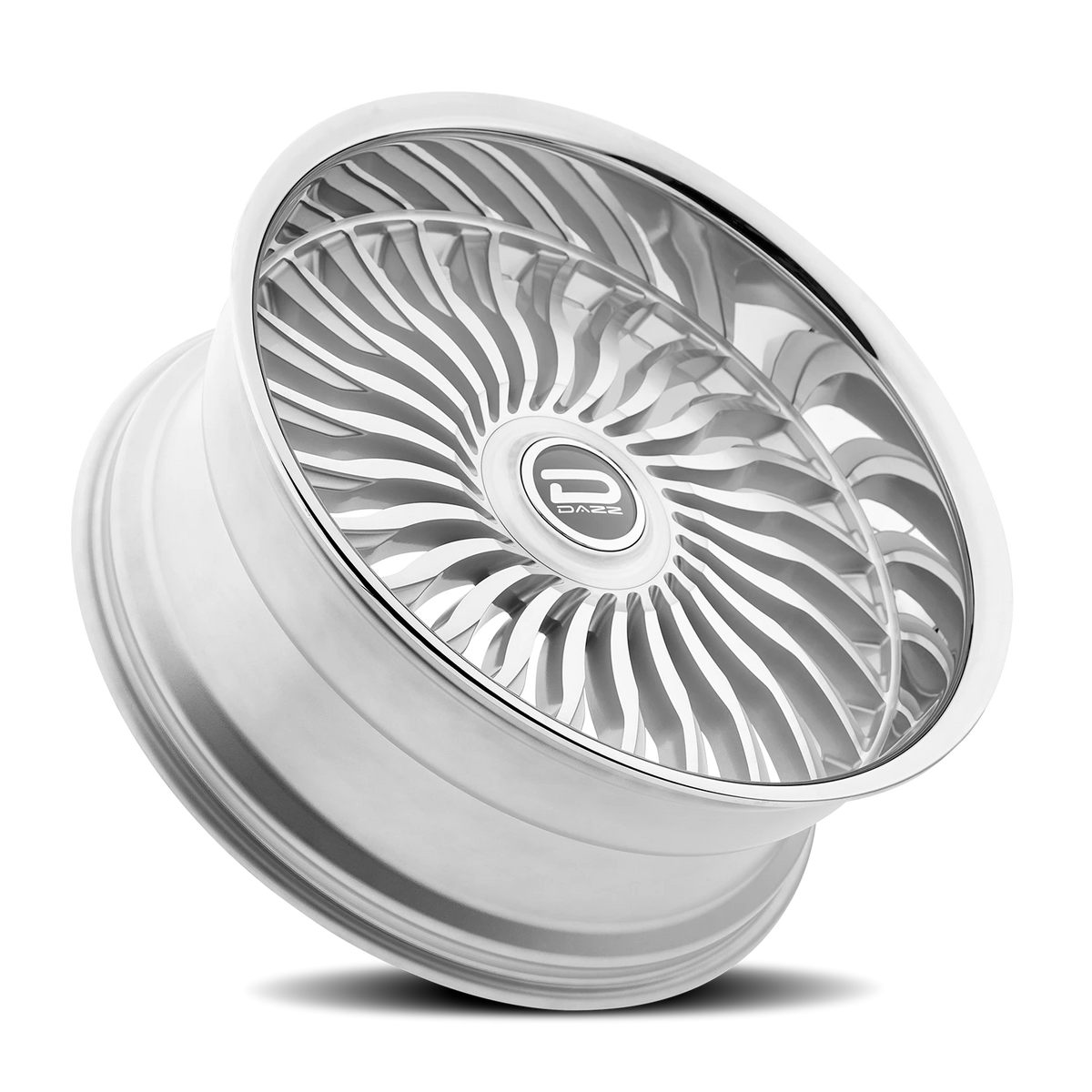Dazz Snatch 24X10 +0 Gloss Silver W/ Brushed / Chrome Stainless Steel Lip