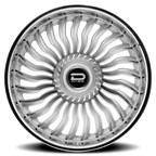 Dazz Snatch 24X10 +0 Gloss Silver W/ Brushed / Chrome Stainless Steel Lip