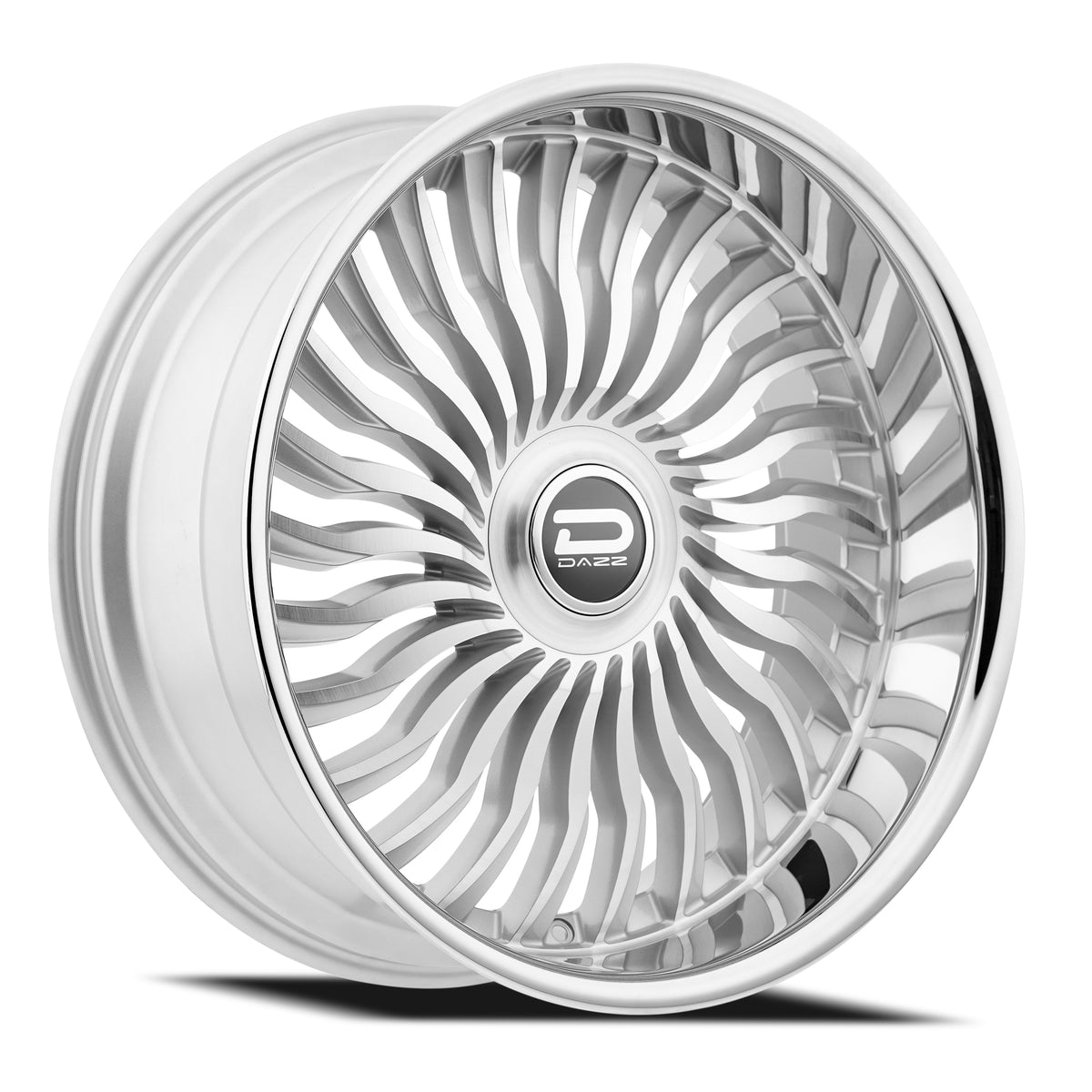 Dazz Snatch 24X10 +0 Gloss Silver W/ Brushed / Chrome Stainless Steel Lip